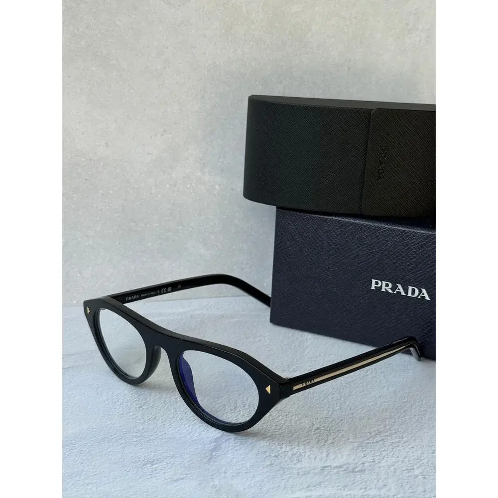 NEW Prada PR B15S Aviator Sunglasses Black Bluelight $578